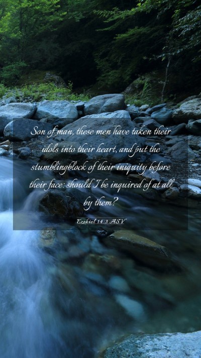 Picture 03 - Ezekiel 14:3 ASV Mobile Phone Wallpaper - Son of man, these men have taken their idols into - Mobile Bible Verse Wallpaper