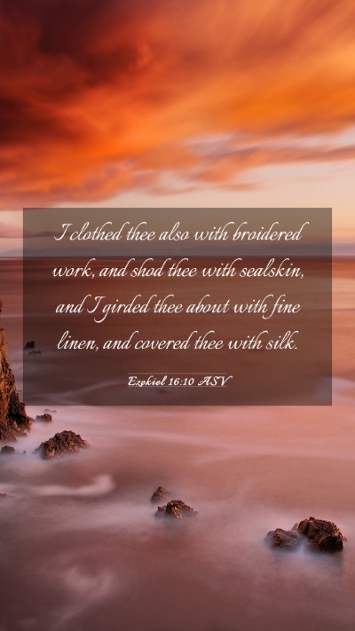 Picture 03 - Ezekiel 16:10 ASV Mobile Phone Wallpaper - I clothed thee also with broidered work, and shod - Mobile Bible Verse Wallpaper