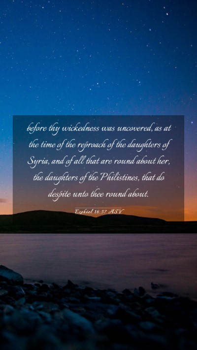 Picture 03 - Ezekiel 16:57 ASV Mobile Phone Wallpaper - before thy wickedness was uncovered, as at the - Mobile Bible Verse Wallpaper