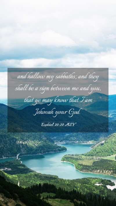 Picture 03 - Ezekiel 20:20 ASV Mobile Phone Wallpaper - and hallow my sabbaths; and they shall be a sign - Mobile Bible Verse Wallpaper