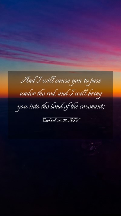 Picture 03 - Ezekiel 20:37 ASV Mobile Phone Wallpaper - And I will cause you to pass under the rod, and I - Mobile Bible Verse Wallpaper