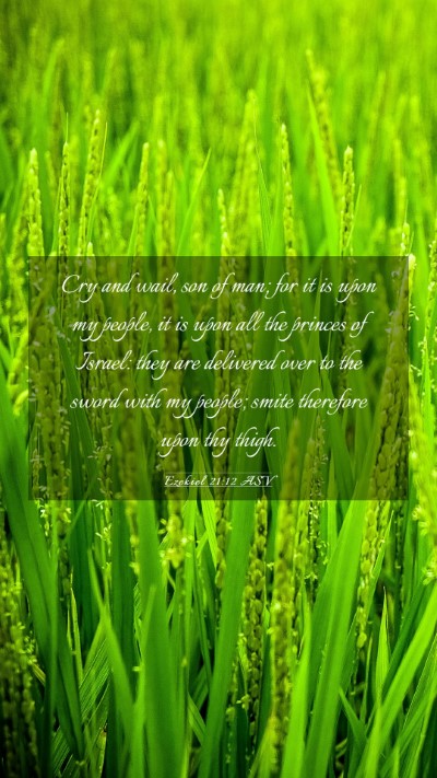 Picture 03 - Ezekiel 21:12 ASV Mobile Phone Wallpaper - Cry and wail, son of man; for it is upon my - Mobile Bible Verse Wallpaper