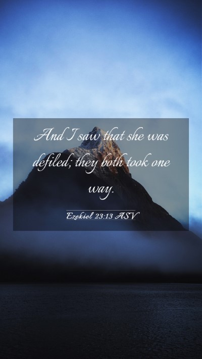 Picture 03 - Ezekiel 23:13 ASV Mobile Phone Wallpaper - And I saw that she was defiled; they both took - Mobile Bible Verse Wallpaper