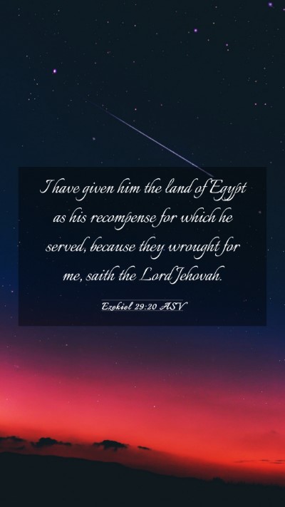 Picture 03 - Ezekiel 29:20 ASV Mobile Phone Wallpaper - I have given him the land of Egypt as his - Mobile Bible Verse Wallpaper