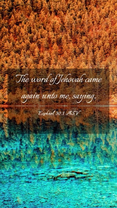 Picture 03 - Ezekiel 30:1 ASV Mobile Phone Wallpaper - The word of Jehovah came again unto me, - Mobile Bible Verse Wallpaper
