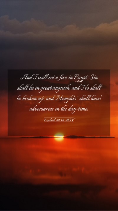 Picture 03 - Ezekiel 30:16 ASV Mobile Phone Wallpaper - And I will set a fire in Egypt: Sin shall be in - Mobile Bible Verse Wallpaper