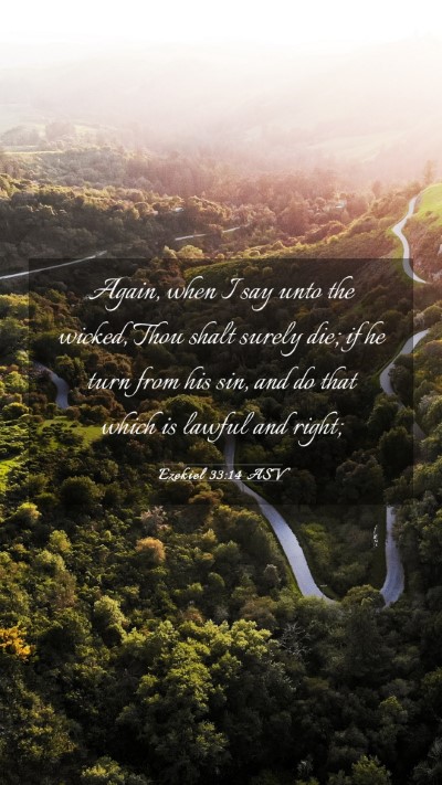 Picture 03 - Ezekiel 33:14 ASV Mobile Phone Wallpaper - Again, when I say unto the wicked, Thou shalt - Mobile Bible Verse Wallpaper