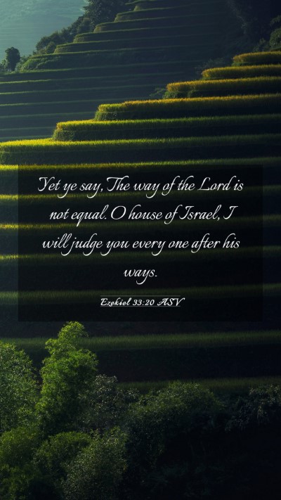 Picture 03 - Ezekiel 33:20 ASV Mobile Phone Wallpaper - Yet ye say, The way of the Lord is not equal. O - Mobile Bible Verse Wallpaper