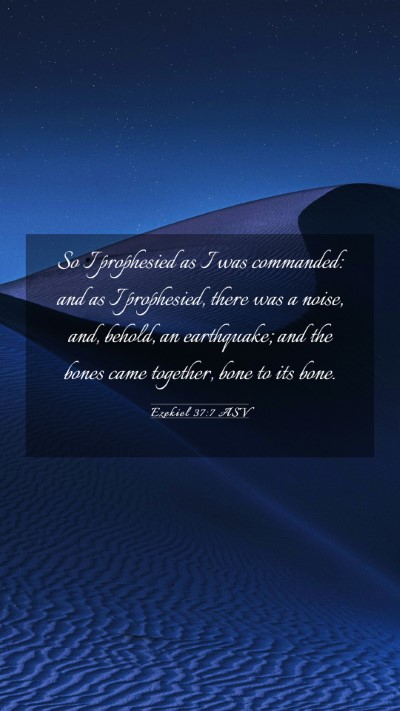 Picture 03 - Ezekiel 37:7 ASV Mobile Phone Wallpaper - So I prophesied as I was commanded: and as I - Mobile Bible Verse Wallpaper