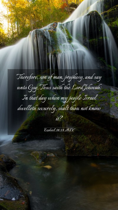 Picture 03 - Ezekiel 38:14 ASV Mobile Phone Wallpaper - Therefore, son of man, prophesy, and say unto - Mobile Bible Verse Wallpaper