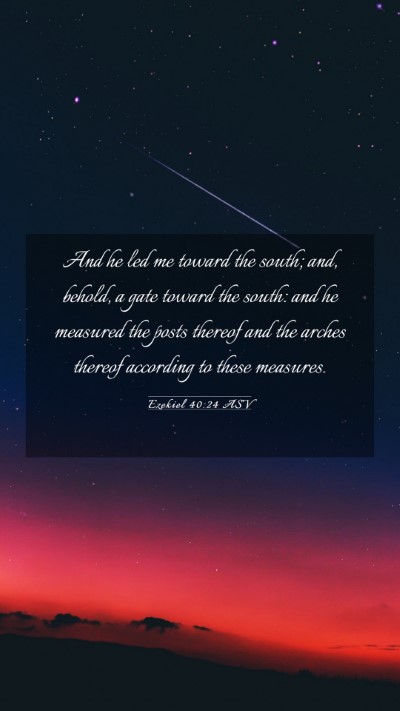 Picture 03 - Ezekiel 40:24 ASV Mobile Phone Wallpaper - And he led me toward the south; and, behold, a - Mobile Bible Verse Wallpaper