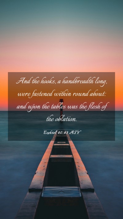 Picture 03 - Ezekiel 40:43 ASV Mobile Phone Wallpaper - And the hooks, a handbreadth long, were fastened - Mobile Bible Verse Wallpaper