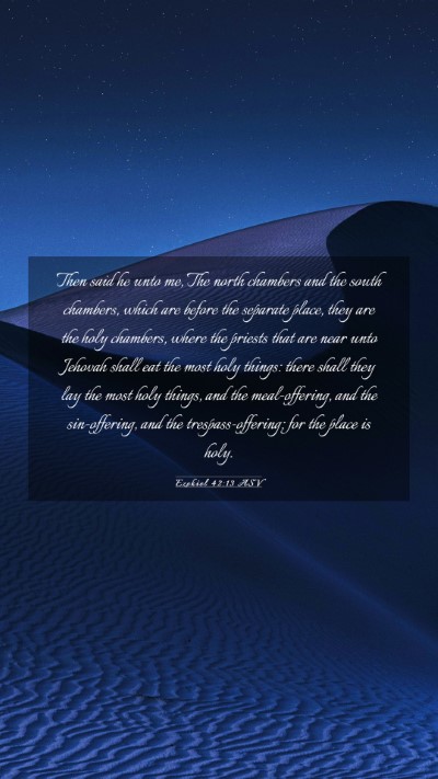 Picture 03 - Ezekiel 42:13 ASV Mobile Phone Wallpaper - Then said he unto me, The north chambers and the - Mobile Bible Verse Wallpaper