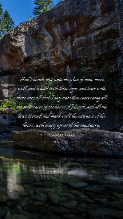 Picture 03 - Ezekiel 44:5 ASV Mobile Phone Wallpaper - And Jehovah said unto me, Son of man, mark well, - Mobile Bible Verse Wallpaper