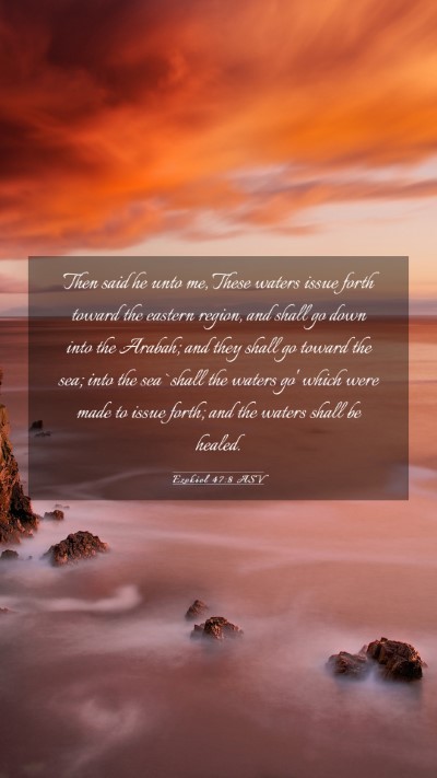 Picture 03 - Ezekiel 47:8 ASV Mobile Phone Wallpaper - Then said he unto me, These waters issue forth - Mobile Bible Verse Wallpaper
