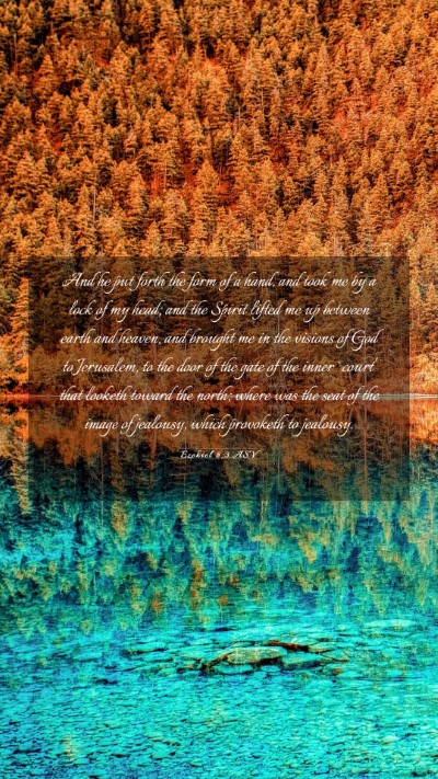 Picture 03 - Ezekiel 8:3 ASV Mobile Phone Wallpaper - And he put forth the form of a hand, and took me - Mobile Bible Verse Wallpaper