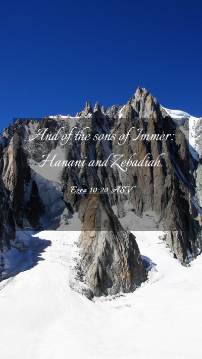 Picture 03 - Ezra 10:20 ASV Mobile Phone Wallpaper - And of the sons of Immer: Hanani and - Mobile Bible Verse Wallpaper