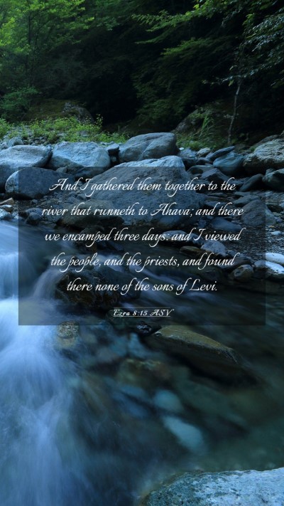 Picture 03 - Ezra 8:15 ASV Mobile Phone Wallpaper - And I gathered them together to the river that - Mobile Bible Verse Wallpaper