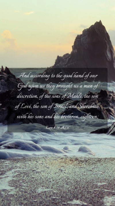 Picture 03 - Ezra 8:18 ASV Mobile Phone Wallpaper - And according to the good hand of our God upon us - Mobile Bible Verse Wallpaper