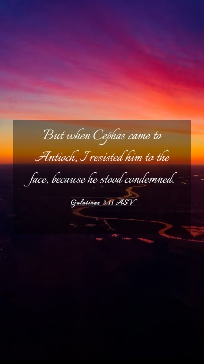 Picture 03 - Galatians 2:11 ASV Mobile Phone Wallpaper - But when Cephas came to Antioch, I resisted him - Mobile Bible Verse Wallpaper