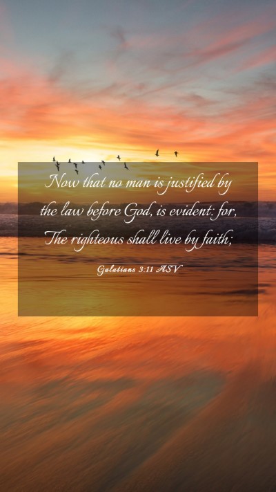 Picture 03 - Galatians 3:11 ASV Mobile Phone Wallpaper - Now that no man is justified by the law before - Mobile Bible Verse Wallpaper