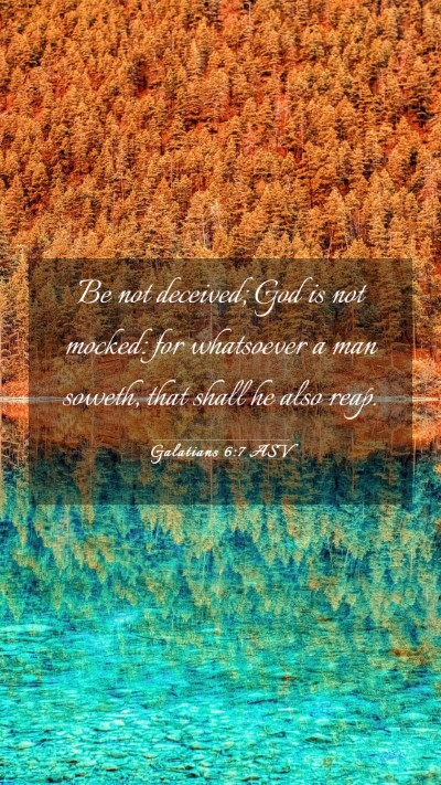 Picture 03 - Galatians 6:7 ASV Mobile Phone Wallpaper - Be not deceived; God is not mocked: for - Mobile Bible Verse Wallpaper