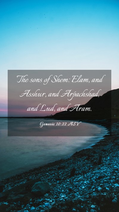 Picture 03 - Genesis 10:22 ASV Mobile Phone Wallpaper - The sons of Shem: Elam, and Asshur, and - Mobile Bible Verse Wallpaper