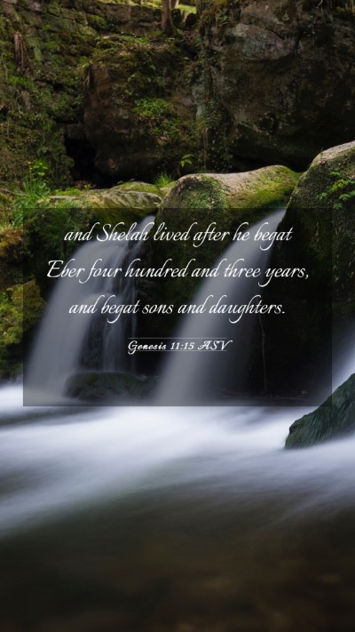 Picture 03 - Genesis 11:15 ASV Mobile Phone Wallpaper - and Shelah lived after he begat Eber four hundred - Mobile Bible Verse Wallpaper