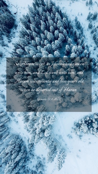Picture 03 - Genesis 12:4 ASV Mobile Phone Wallpaper - So Abram went, as Jehovah had spoken unto him; - Mobile Bible Verse Wallpaper