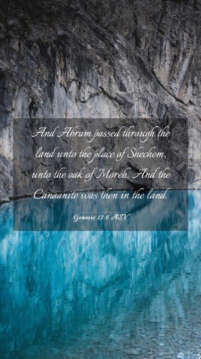 Picture 03 - Genesis 12:6 ASV Mobile Phone Wallpaper - And Abram passed through the land unto the place - Mobile Bible Verse Wallpaper