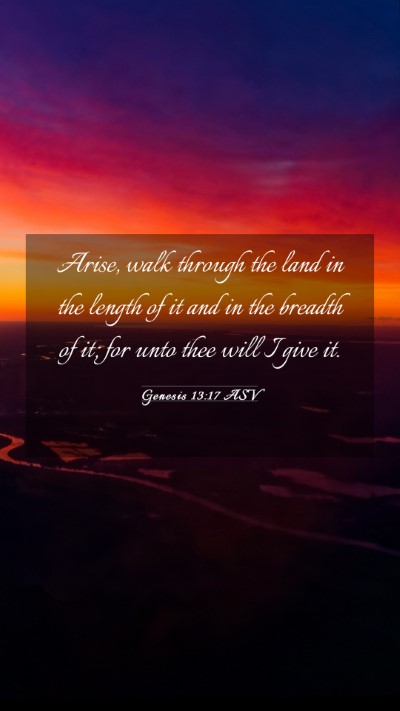 Picture 03 - Genesis 13:17 ASV Mobile Phone Wallpaper - Arise, walk through the land in the length of it - Mobile Bible Verse Wallpaper