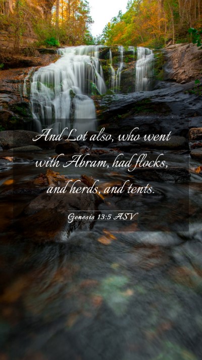 Picture 03 - Genesis 13:5 ASV Mobile Phone Wallpaper - And Lot also, who went with Abram, had flocks, - Mobile Bible Verse Wallpaper