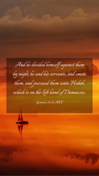 Picture 03 - Genesis 14:15 ASV Mobile Phone Wallpaper - And he divided himself against them by night, he - Mobile Bible Verse Wallpaper