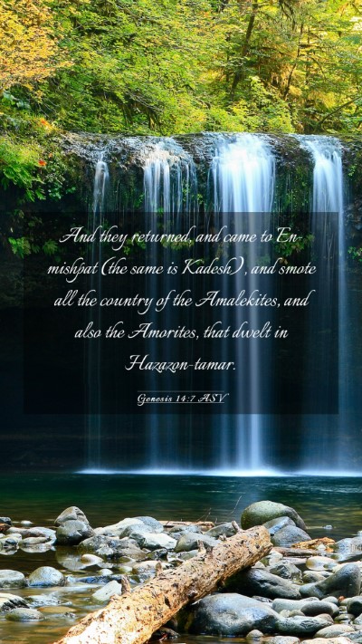 Picture 03 - Genesis 14:7 ASV Mobile Phone Wallpaper - And they returned, and came to En-mishpat (the - Mobile Bible Verse Wallpaper