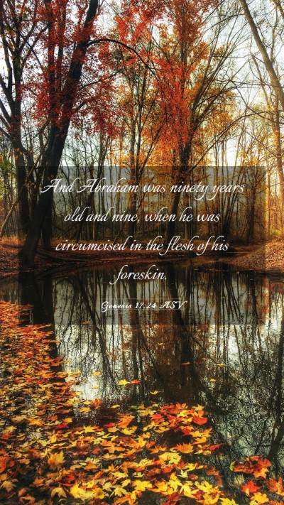 Picture 03 - Genesis 17:24 ASV Mobile Phone Wallpaper - And Abraham was ninety years old and nine, when - Mobile Bible Verse Wallpaper
