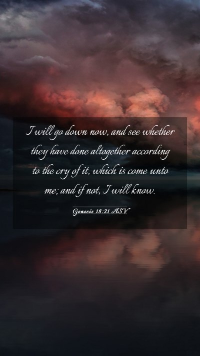 Picture 03 - Genesis 18:21 ASV Mobile Phone Wallpaper - I will go down now, and see whether they have - Mobile Bible Verse Wallpaper