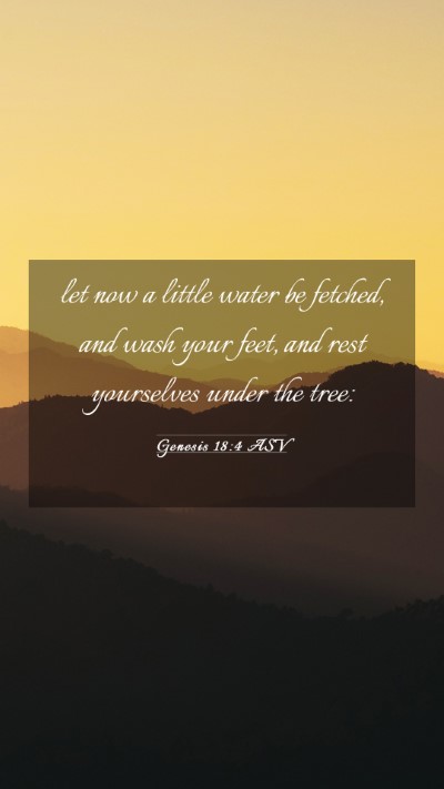 Picture 03 - Genesis 18:4 ASV Mobile Phone Wallpaper - let now a little water be fetched, and wash your - Mobile Bible Verse Wallpaper