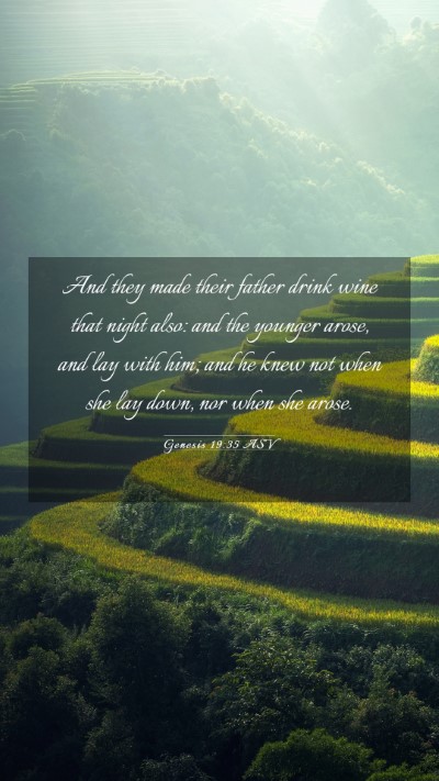 Picture 03 - Genesis 19:35 ASV Mobile Phone Wallpaper - And they made their father drink wine that night - Mobile Bible Verse Wallpaper
