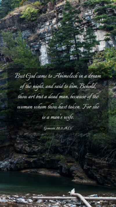 Picture 03 - Genesis 20:3 ASV Mobile Phone Wallpaper - But God came to Abimelech in a dream of the - Mobile Bible Verse Wallpaper