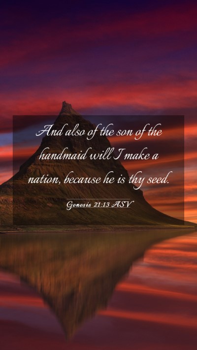 Picture 03 - Genesis 21:13 ASV Mobile Phone Wallpaper - And also of the son of the handmaid will I make a - Mobile Bible Verse Wallpaper