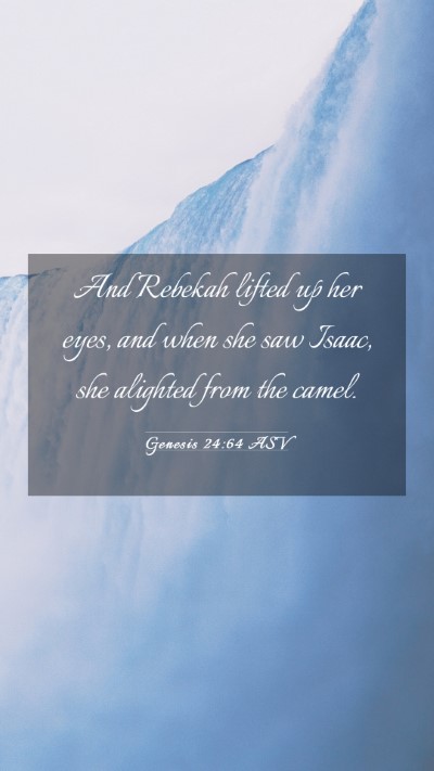 Picture 03 - Genesis 24:64 ASV Mobile Phone Wallpaper - And Rebekah lifted up her eyes, and when she saw - Mobile Bible Verse Wallpaper