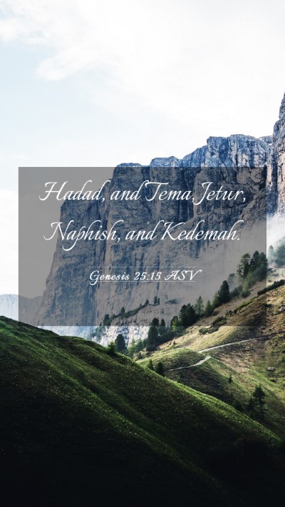 Picture 03 - Genesis 25:15 ASV Mobile Phone Wallpaper - Hadad, and Tema, Jetur, Naphish, and - Mobile Bible Verse Wallpaper