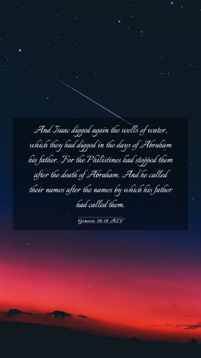 Picture 03 - Genesis 26:18 ASV Mobile Phone Wallpaper - And Isaac digged again the wells of water, which - Mobile Bible Verse Wallpaper