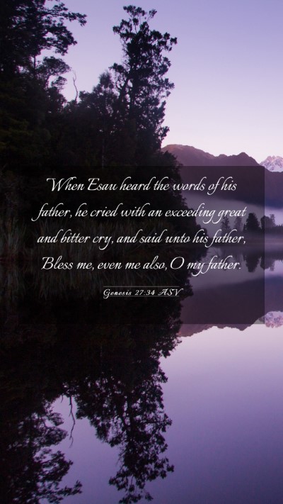 Picture 03 - Genesis 27:34 ASV Mobile Phone Wallpaper - When Esau heard the words of his father, he cried - Mobile Bible Verse Wallpaper