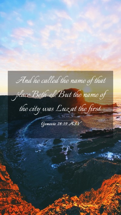 Picture 03 - Genesis 28:19 ASV Mobile Phone Wallpaper - And he called the name of that place Beth-el. But - Mobile Bible Verse Wallpaper