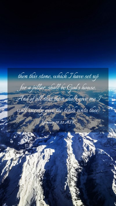 Picture 03 - Genesis 28:22 ASV Mobile Phone Wallpaper - then this stone, which I have set up for a - Mobile Bible Verse Wallpaper