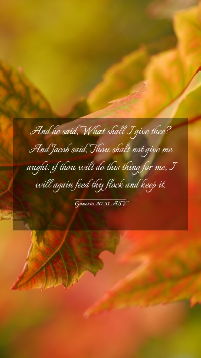 Picture 03 - Genesis 30:31 ASV Mobile Phone Wallpaper - And he said, What shall I give thee? And Jacob - Mobile Bible Verse Wallpaper