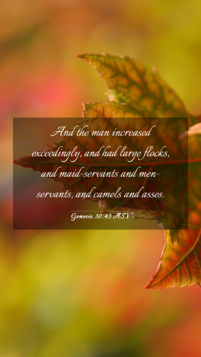 Picture 03 - Genesis 30:43 ASV Mobile Phone Wallpaper - And the man increased exceedingly, and had large - Mobile Bible Verse Wallpaper