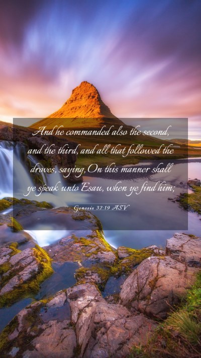 Picture 03 - Genesis 32:19 ASV Mobile Phone Wallpaper - And he commanded also the second, and the third, - Mobile Bible Verse Wallpaper