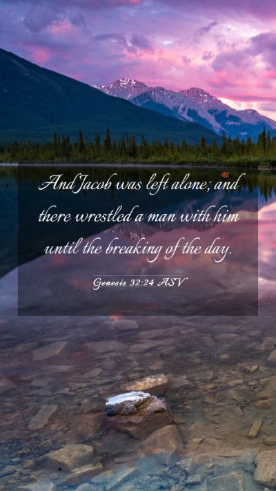 Picture 03 - Genesis 32:24 ASV Mobile Phone Wallpaper - And Jacob was left alone; and there wrestled a - Mobile Bible Verse Wallpaper